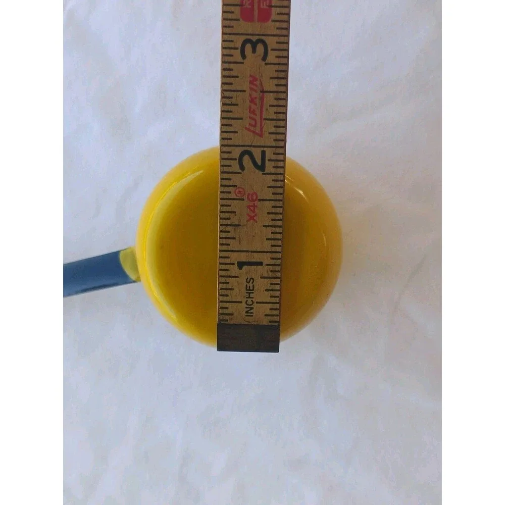 Vtg Butter Warmer Melter Coffee Milk Ladle Enamelware Yellow Primitive Stove Pot